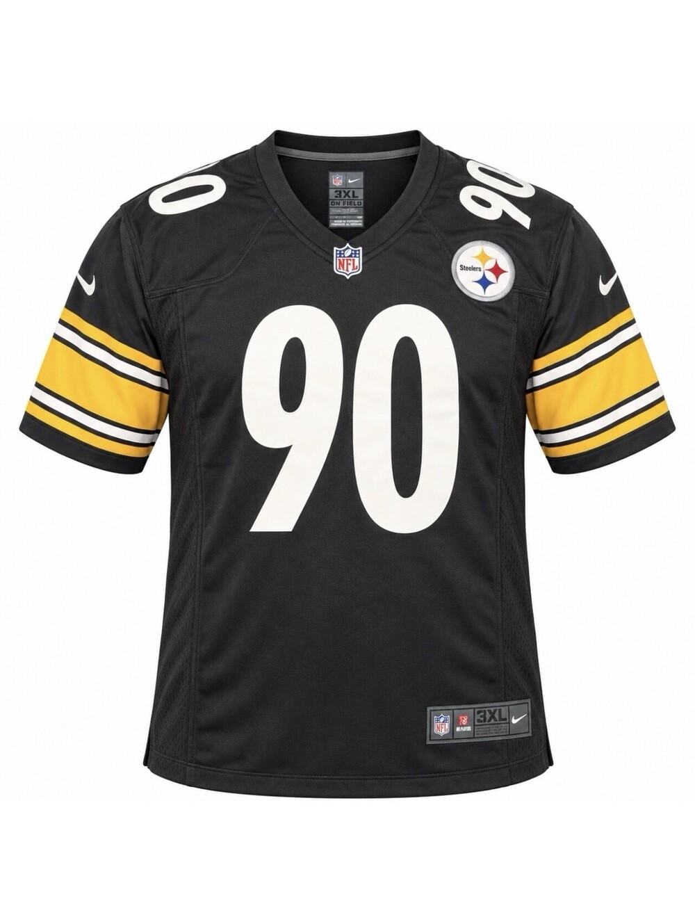 Nike TJ Watt Pittsburgh Steelers #90 Jersey Men’s 3XL Black NFL On Field New